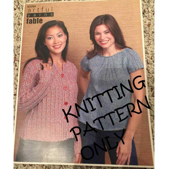 NWT Artful Yarns Fable Pattern 92066 Rick Rack Cardigan Raglan Knitting Pattern - Picture 1 of 3